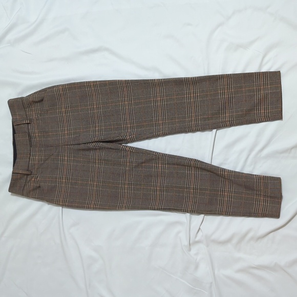Express Ankle Mid-Rise Trouser, Color Plaid Size 0 - Picture 1 of 15